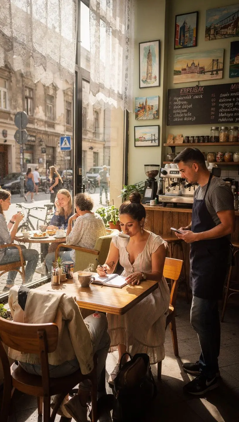 Egy fiatal szakember használja a költségvetési tervezőt egy modern közösségi irodában, jegyzetel és számol